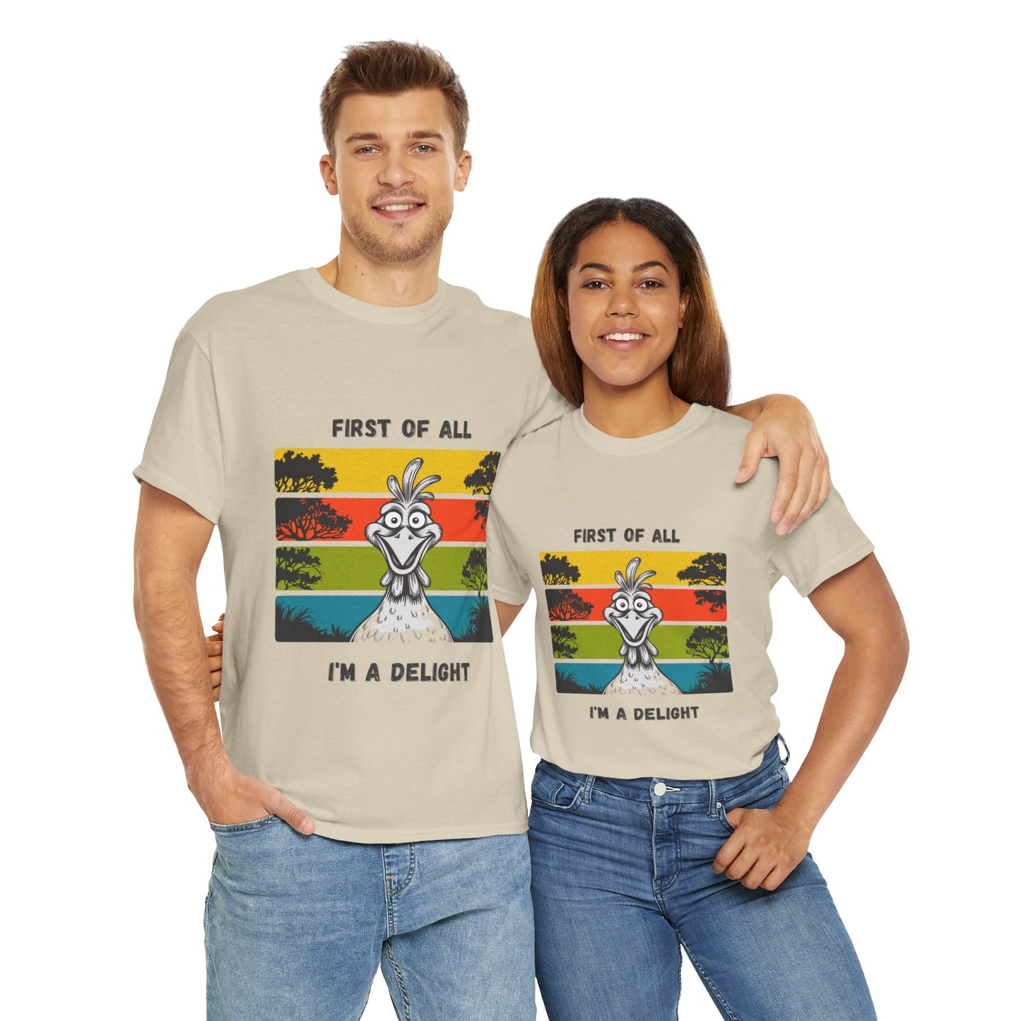 Delightful Unisex Heavy Cotton Tee - Fun Graphic Shirt for Casual Wear, Gift for Friends, Birthday Party, Humor Tee, Everyday Comfort
