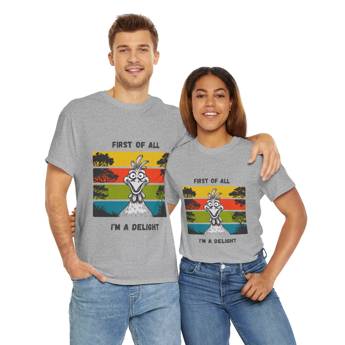 Delightful Unisex Heavy Cotton Tee - Fun Graphic Shirt for Casual Wear, Gift for Friends, Birthday Party, Humor Tee, Everyday Comfort