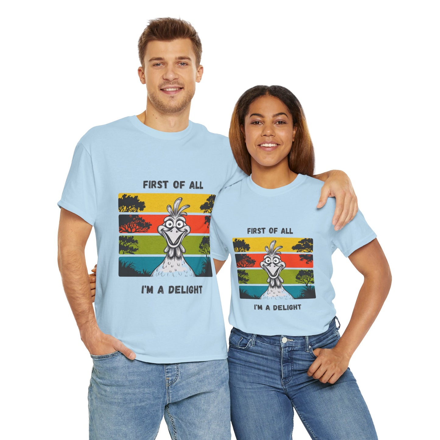 Delightful Unisex Heavy Cotton Tee - Fun Graphic Shirt for Casual Wear, Gift for Friends, Birthday Party, Humor Tee, Everyday Comfort