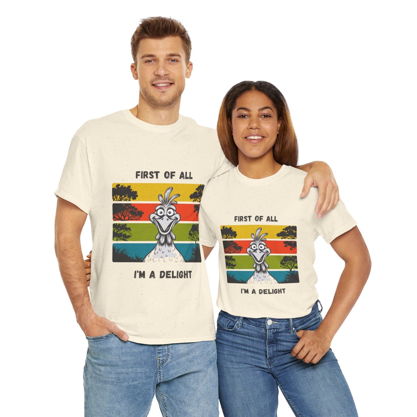 Delightful Unisex Heavy Cotton Tee - Fun Graphic Shirt for Casual Wear, Gift for Friends, Birthday Party, Humor Tee, Everyday Comfort