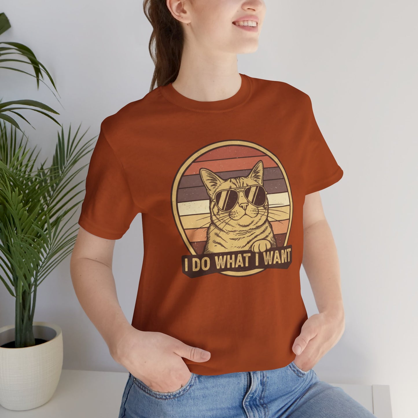 Retro Cat 'I Do What I Want' Tee — Funny Vintage Sunglasses Cat T-Shirt