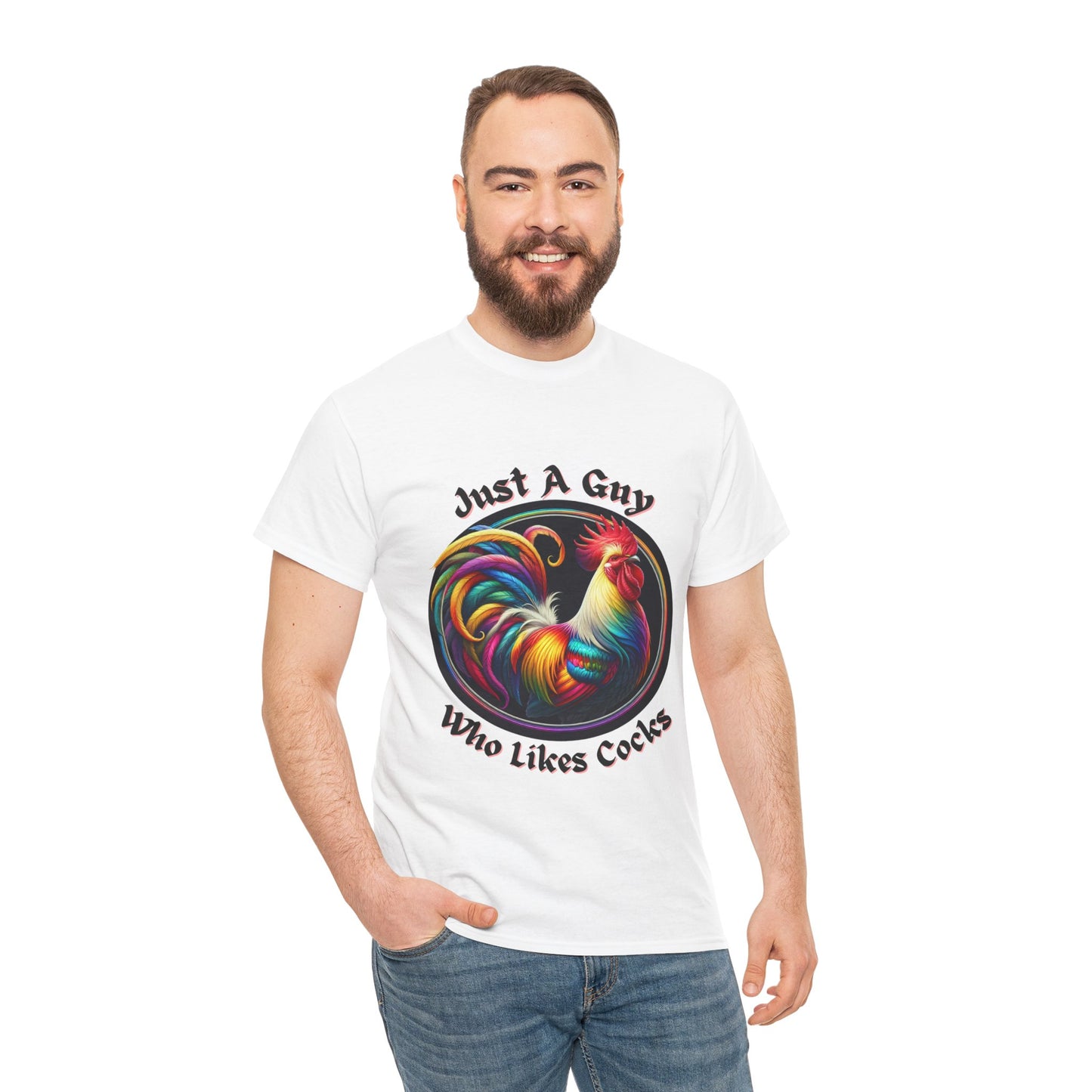 Colorful Rooster Graphic Tee for Fun Lovers, Quirky Gift, Casual Wear, Party Shirt, Farm Life Enthusiasts