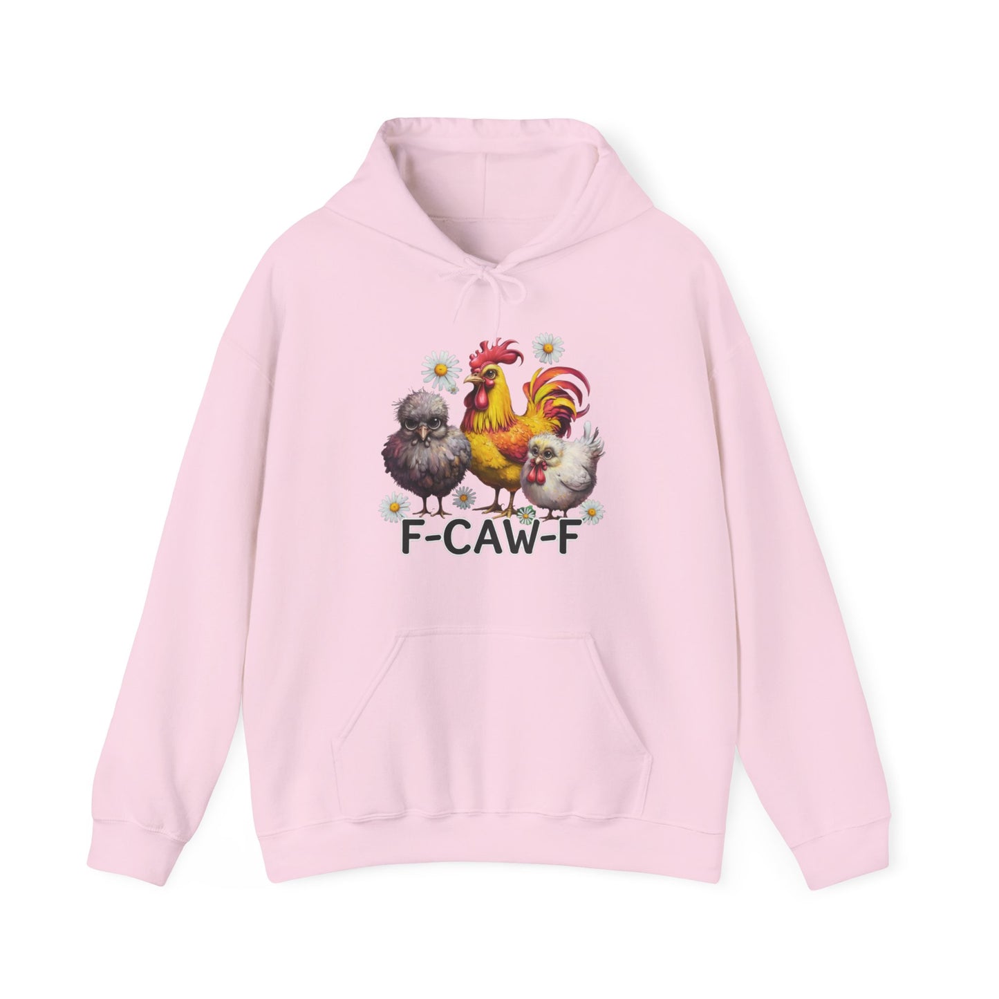Rooster & Chick Funny F-CAW-F Hoodie — Cute Farm Chicken Sweatshirt