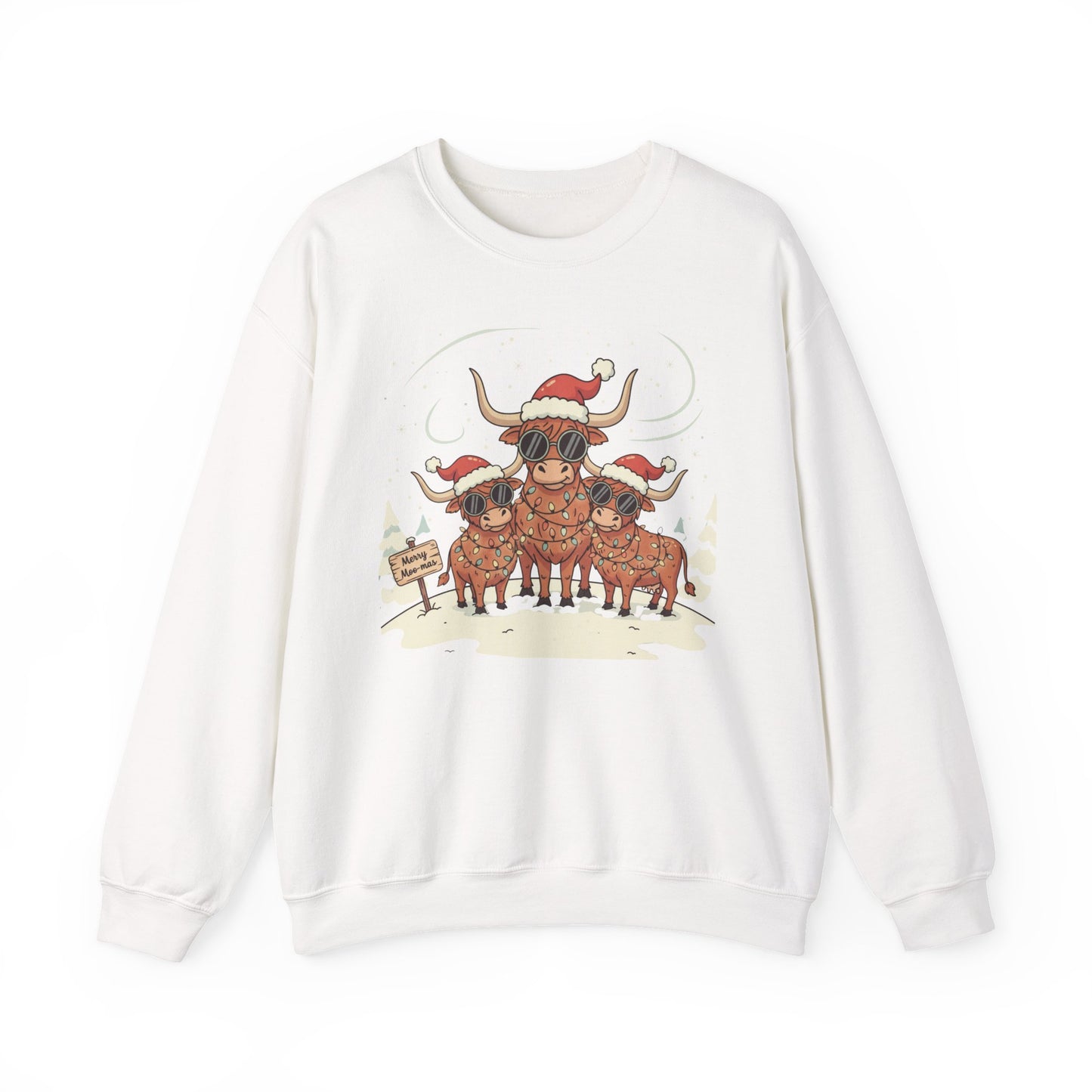 Festive Highland Cattle Sweatshirt - Cute Christmas Gift, Cozy Winter Apparel, Bulk Holiday Sweatshirts, Farm Animal Fashion, Animal [...]