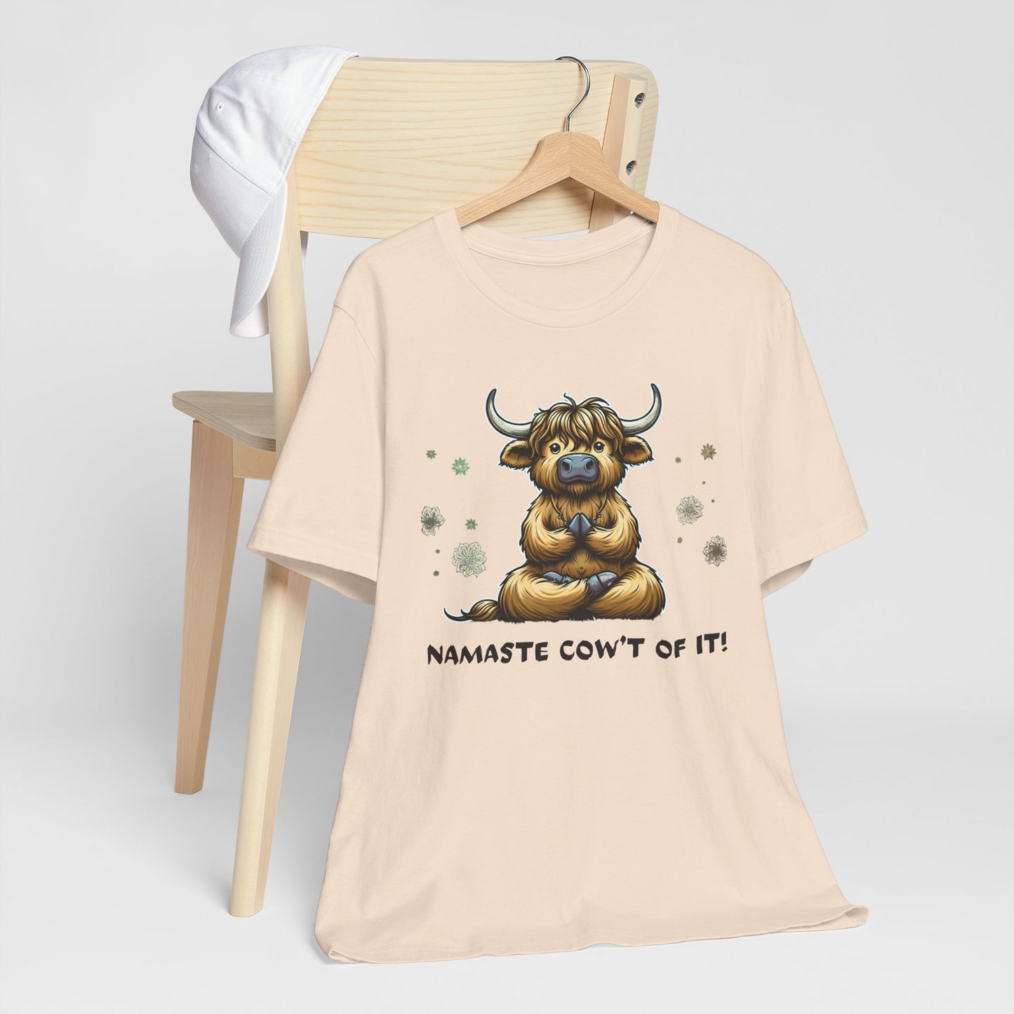 Namaste Cow Short Sleeve Tee - Relaxing Unisex Jersey T-Shirt