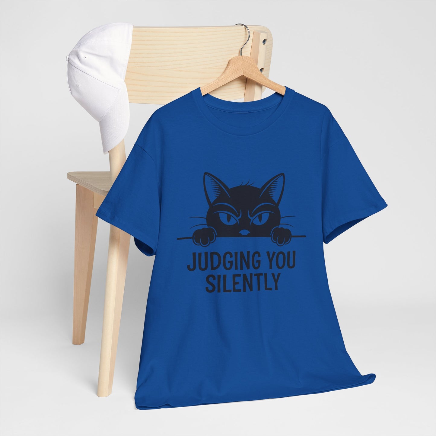 Judging You Silently Cat T-Shirt — Funny Cat Lover Graphic Tee