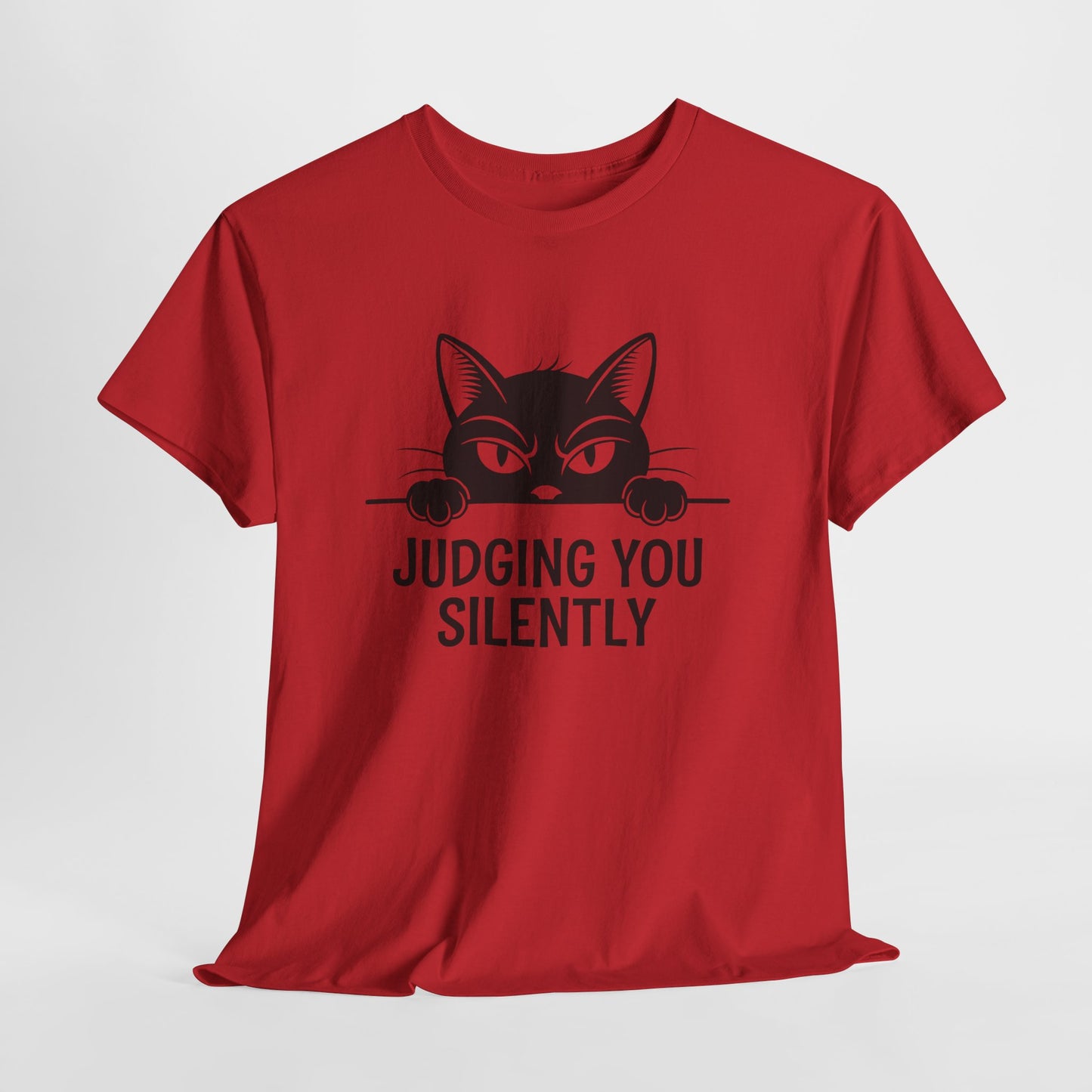 Judging You Silently Cat T-Shirt — Funny Cat Lover Graphic Tee