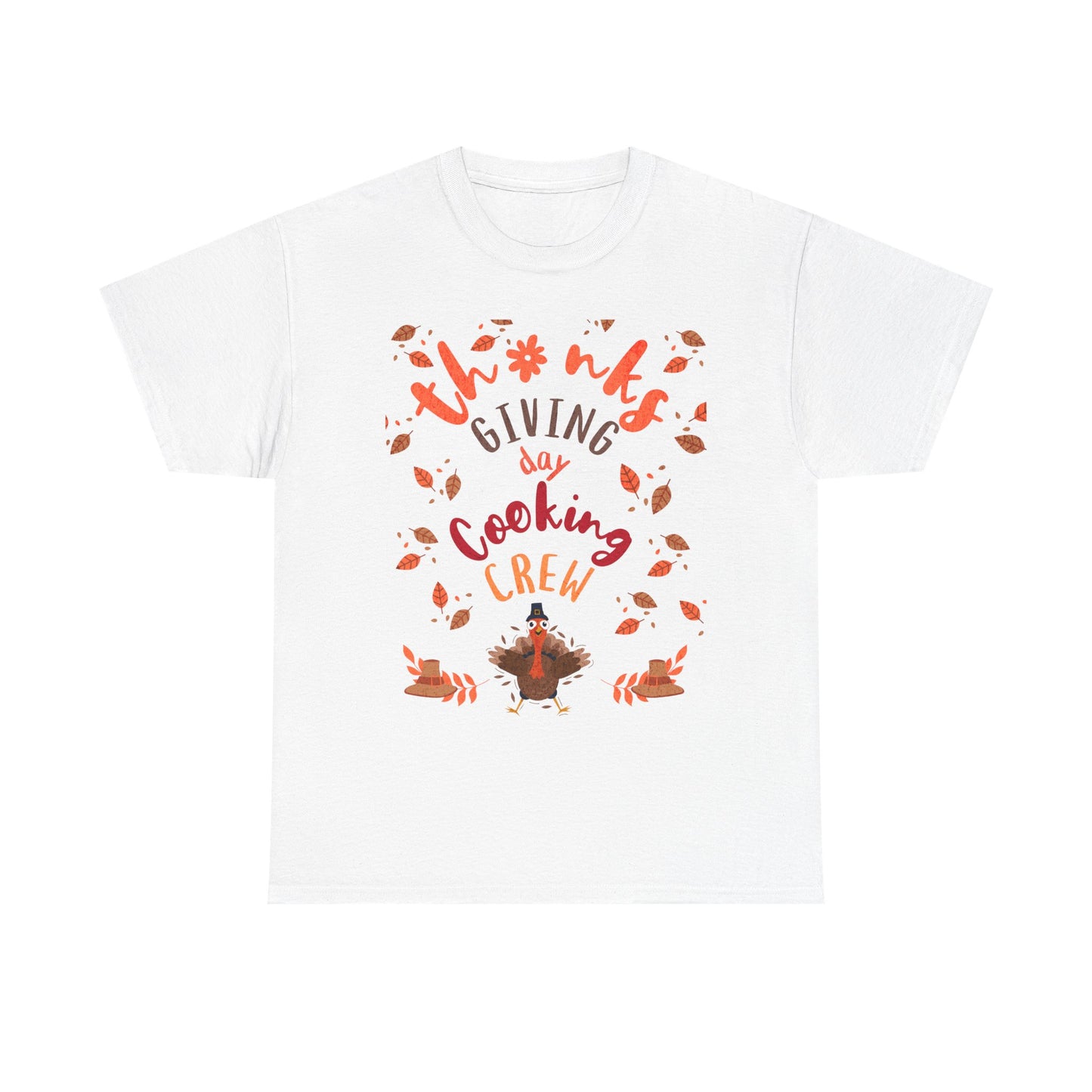 Thanksgiving Cooking Crew Tee, Customizable Holiday T-Shirt, Family Gathering Apparel, Fall Celebration Wear, Perfect Gift for Chefs
