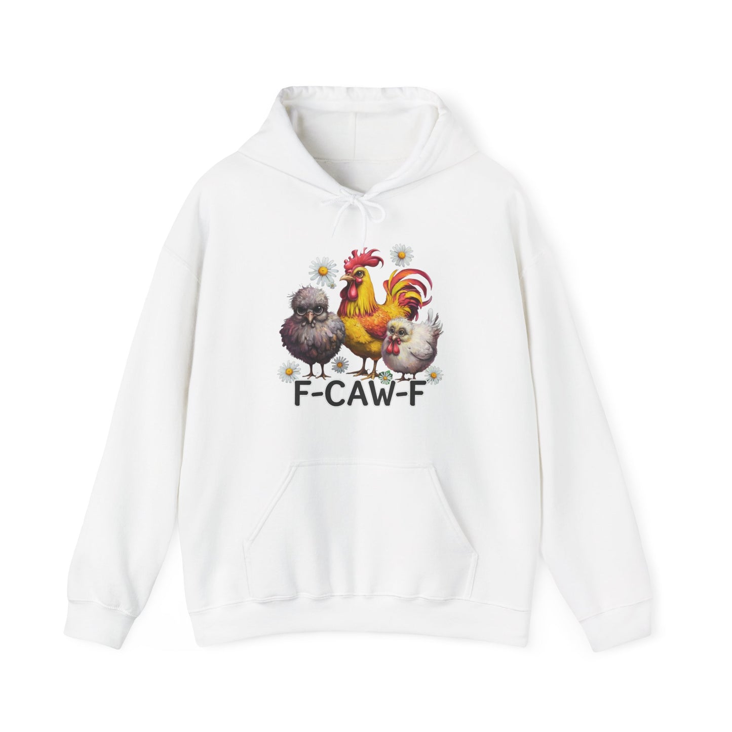 Rooster & Chick Funny F-CAW-F Hoodie — Cute Farm Chicken Sweatshirt