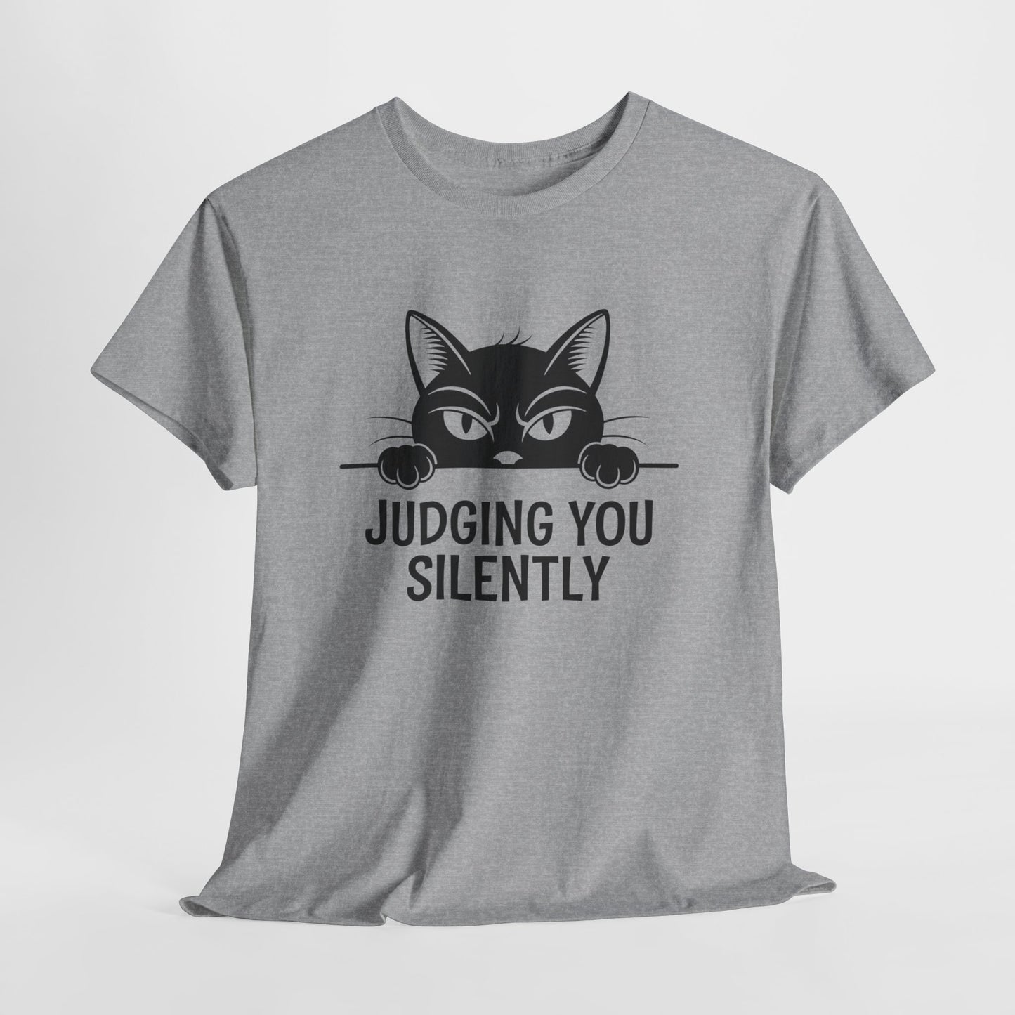 Judging You Silently Cat T-Shirt — Funny Cat Lover Graphic Tee