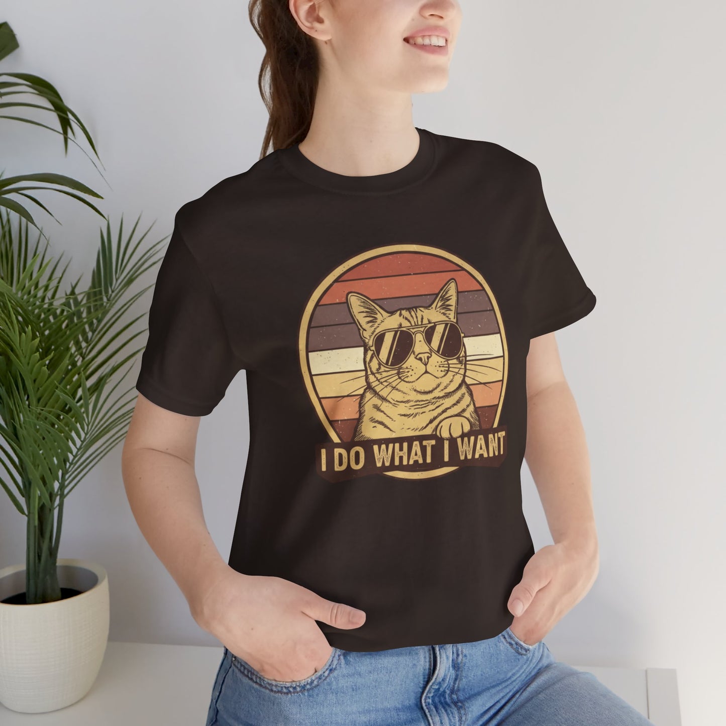 Retro Cat 'I Do What I Want' Tee — Funny Vintage Sunglasses Cat T-Shirt