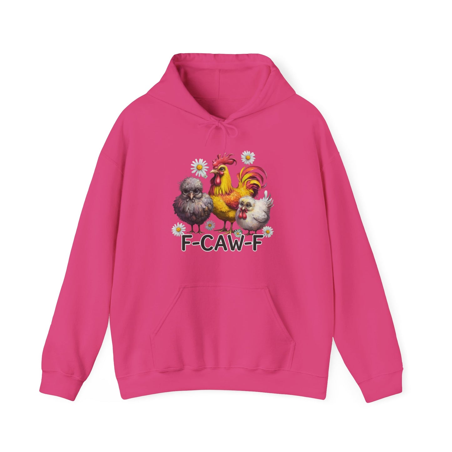 Rooster & Chick Funny F-CAW-F Hoodie — Cute Farm Chicken Sweatshirt