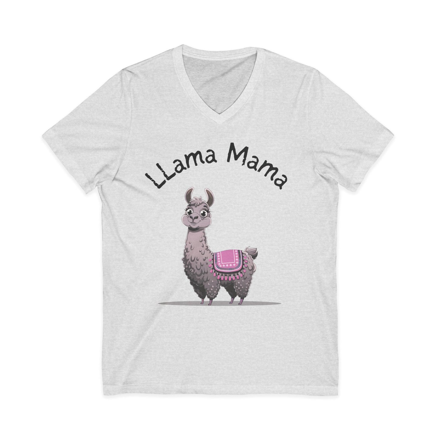 Llama Mama V-Neck Tee, Cute Animal T-Shirt, Mother's Day Gift, Funny Casual Top, Unique Gift for Mom