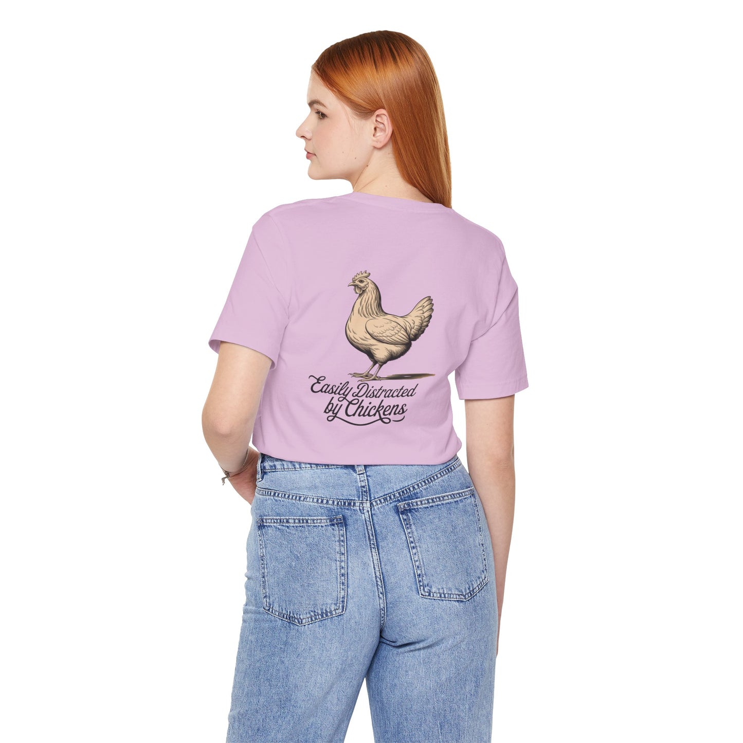 Easily Distracted by Chickens Tee - Unisex Jersey Short Sleeve T-Shirt