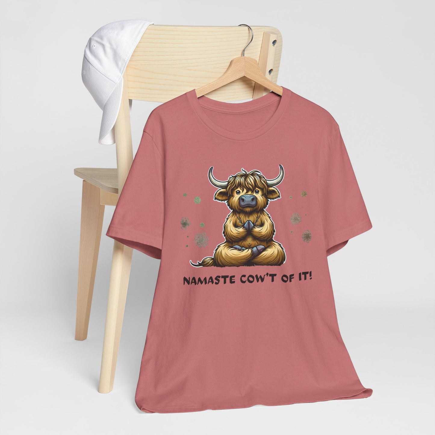 Namaste Cow Short Sleeve Tee - Relaxing Unisex Jersey T-Shirt