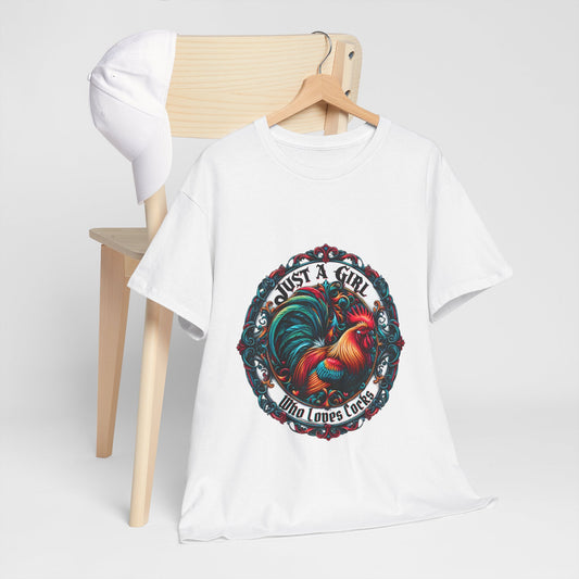 Just a Girl Who Loves Cocks T-Shirt, Fun Gift for Friends, Casual Wear, Birthday Gift, Unique Graphic Tee