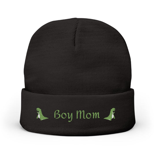 Boy Mom Embroidered Knit Beanie