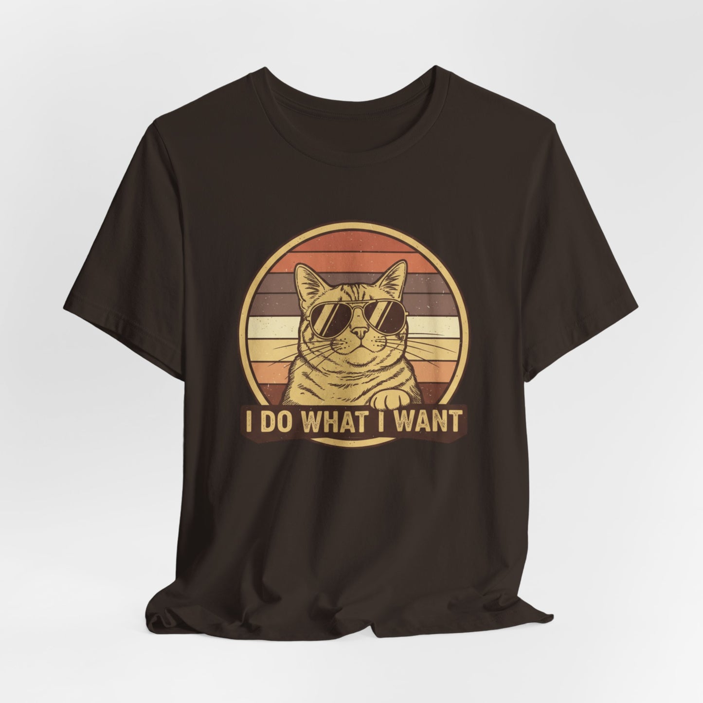 Retro Cat 'I Do What I Want' Tee — Funny Vintage Sunglasses Cat T-Shirt