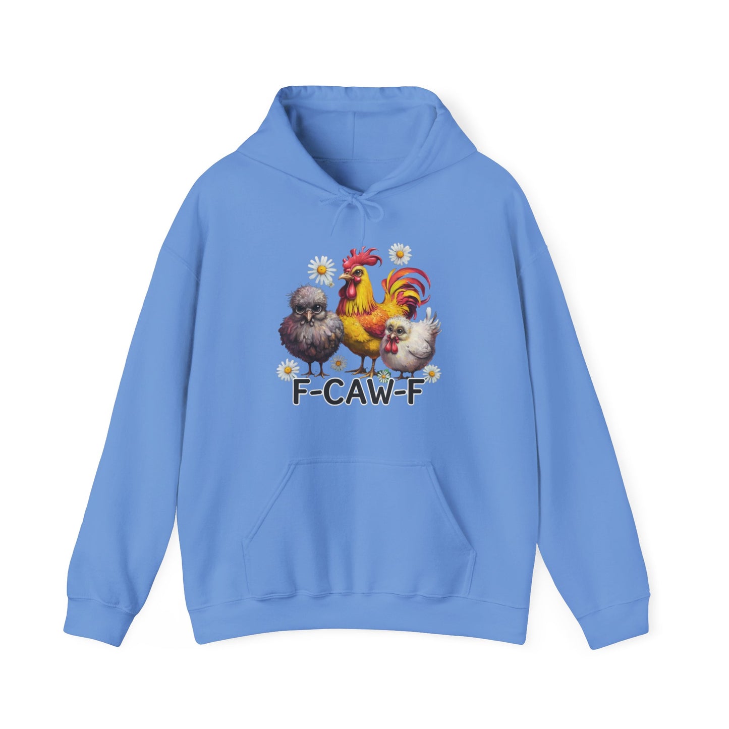 Rooster & Chick Funny F-CAW-F Hoodie — Cute Farm Chicken Sweatshirt