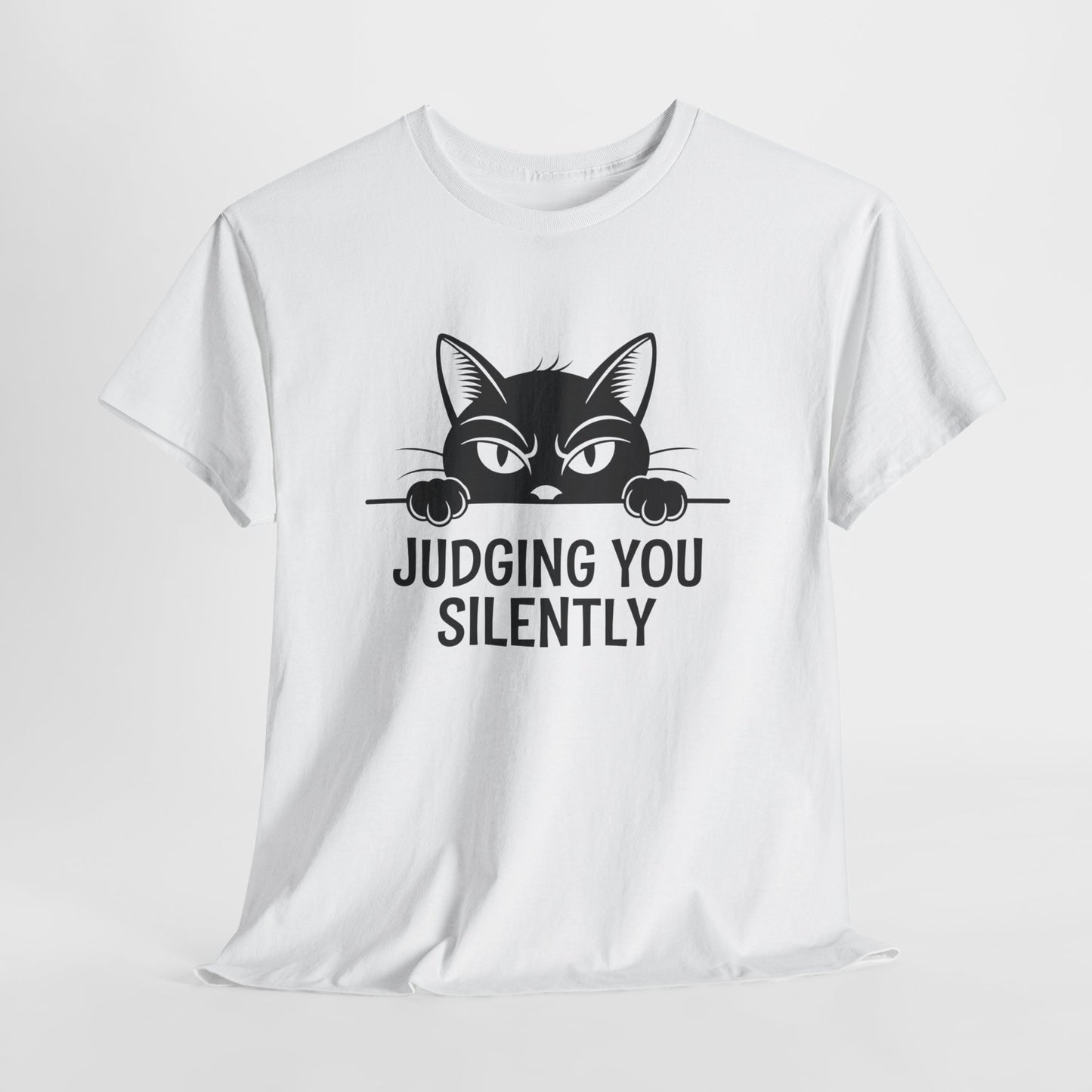 Judging You Silently Cat T-Shirt — Funny Cat Lover Graphic Tee