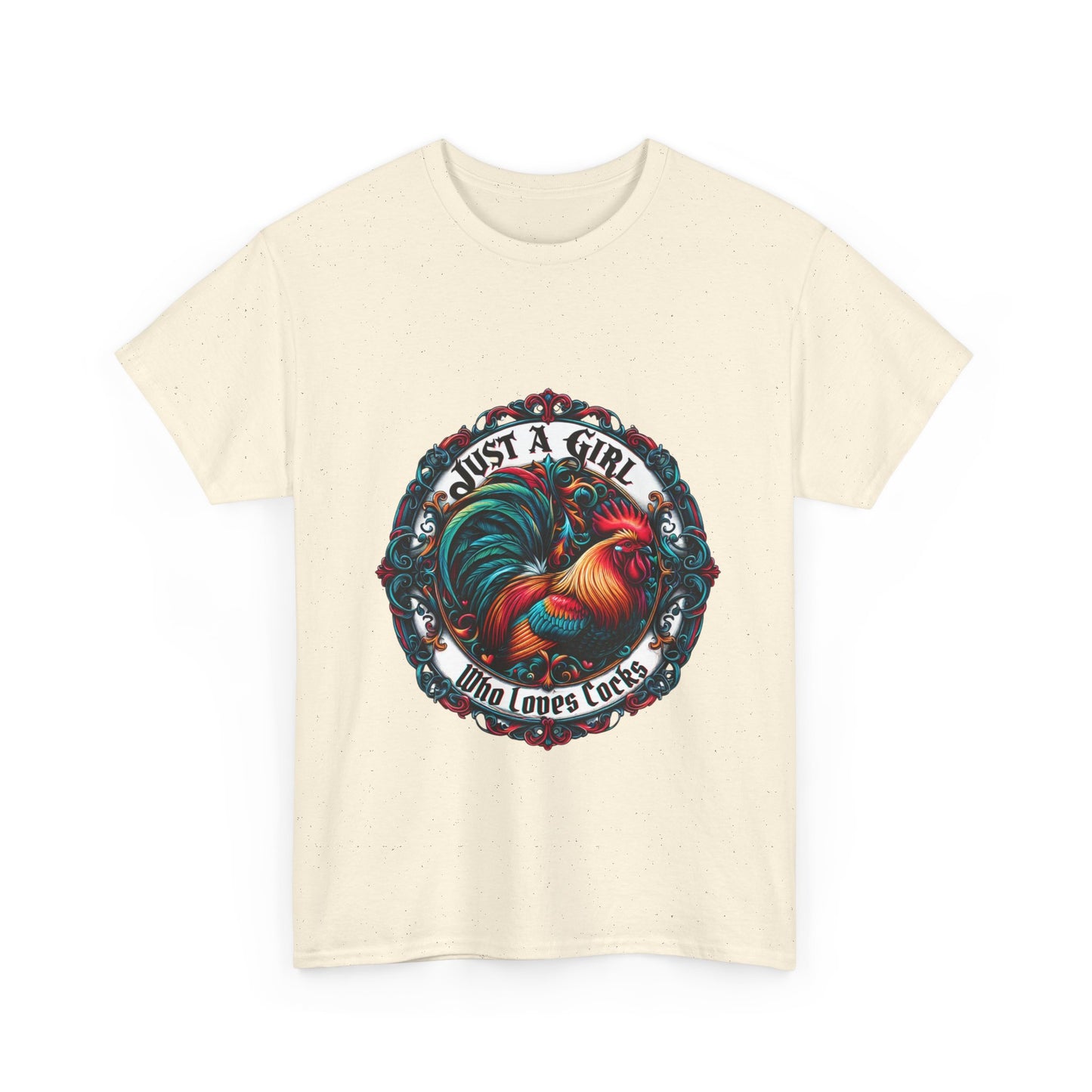 Just a Girl Who Loves "roosters?" T-Shirt, Fun Gift for Friends, Casual Wear, Birthday Gift, Unique Graphic Tee