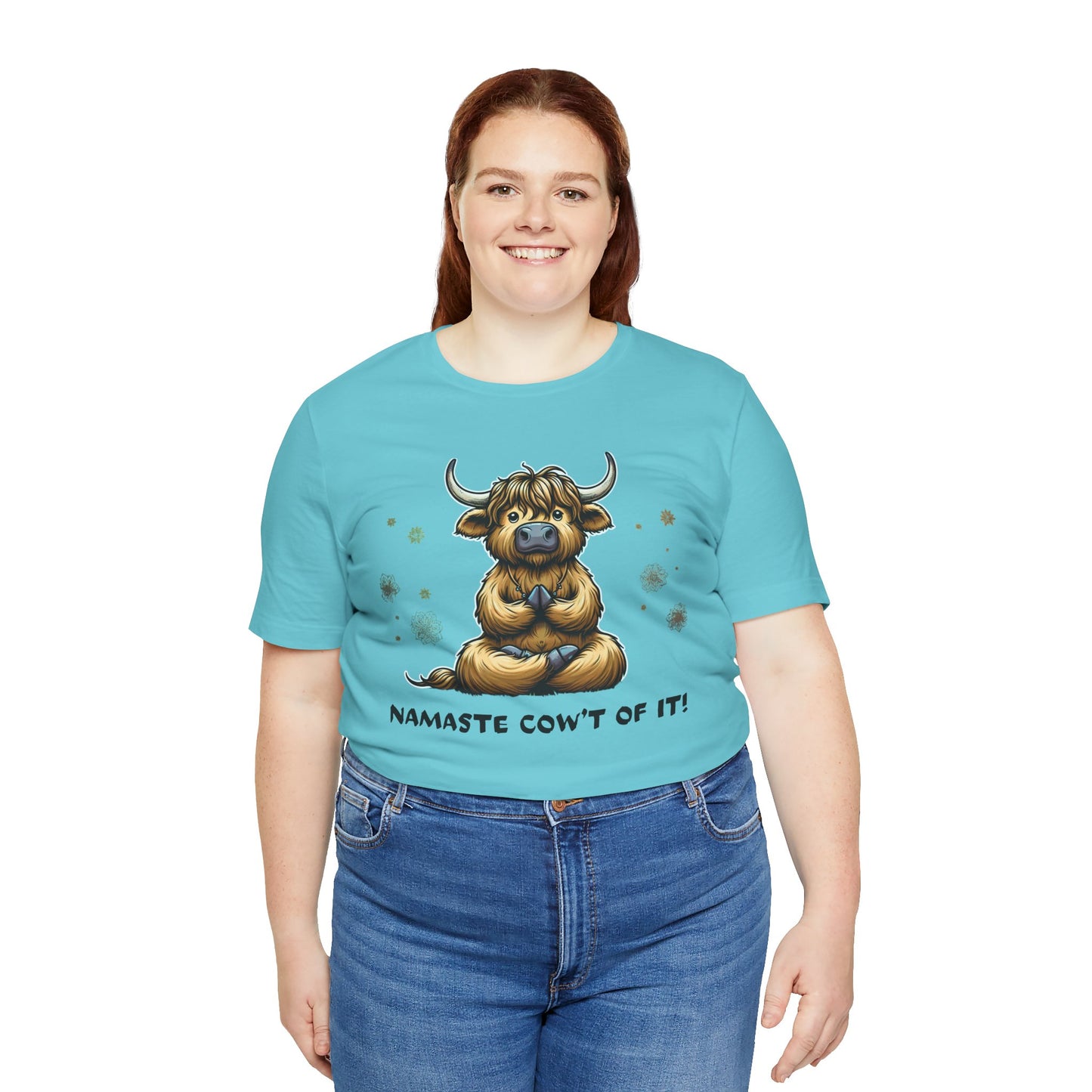 Namaste Cow Short Sleeve Tee - Relaxing Unisex Jersey T-Shirt