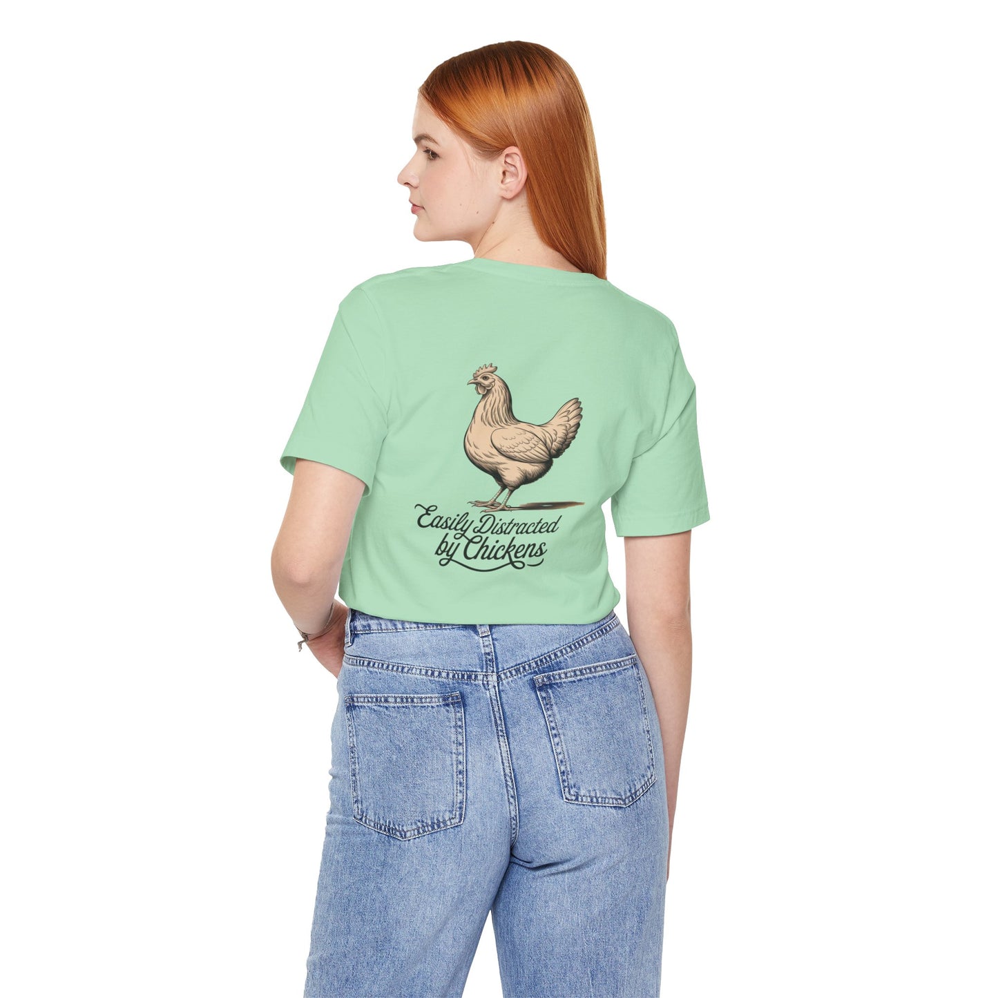 Easily Distracted by Chickens Tee - Unisex Jersey Short Sleeve T-Shirt