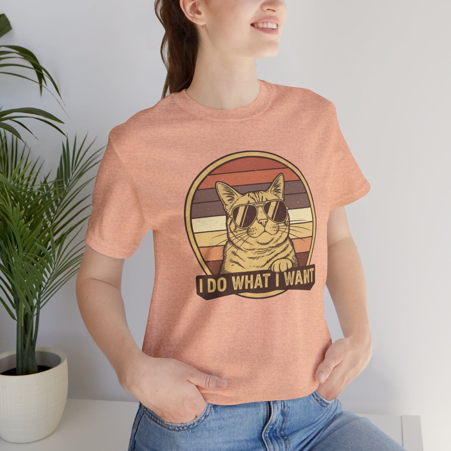 Retro Cat 'I Do What I Want' Tee — Funny Vintage Sunglasses Cat T-Shirt