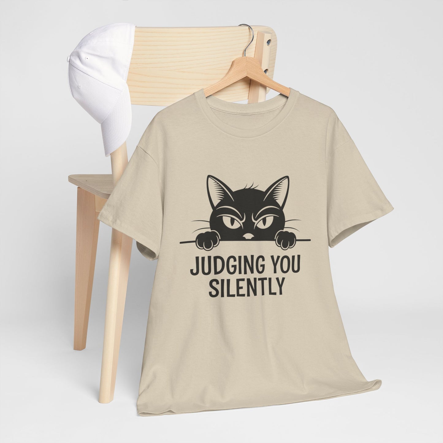 Judging You Silently Cat T-Shirt — Funny Cat Lover Graphic Tee