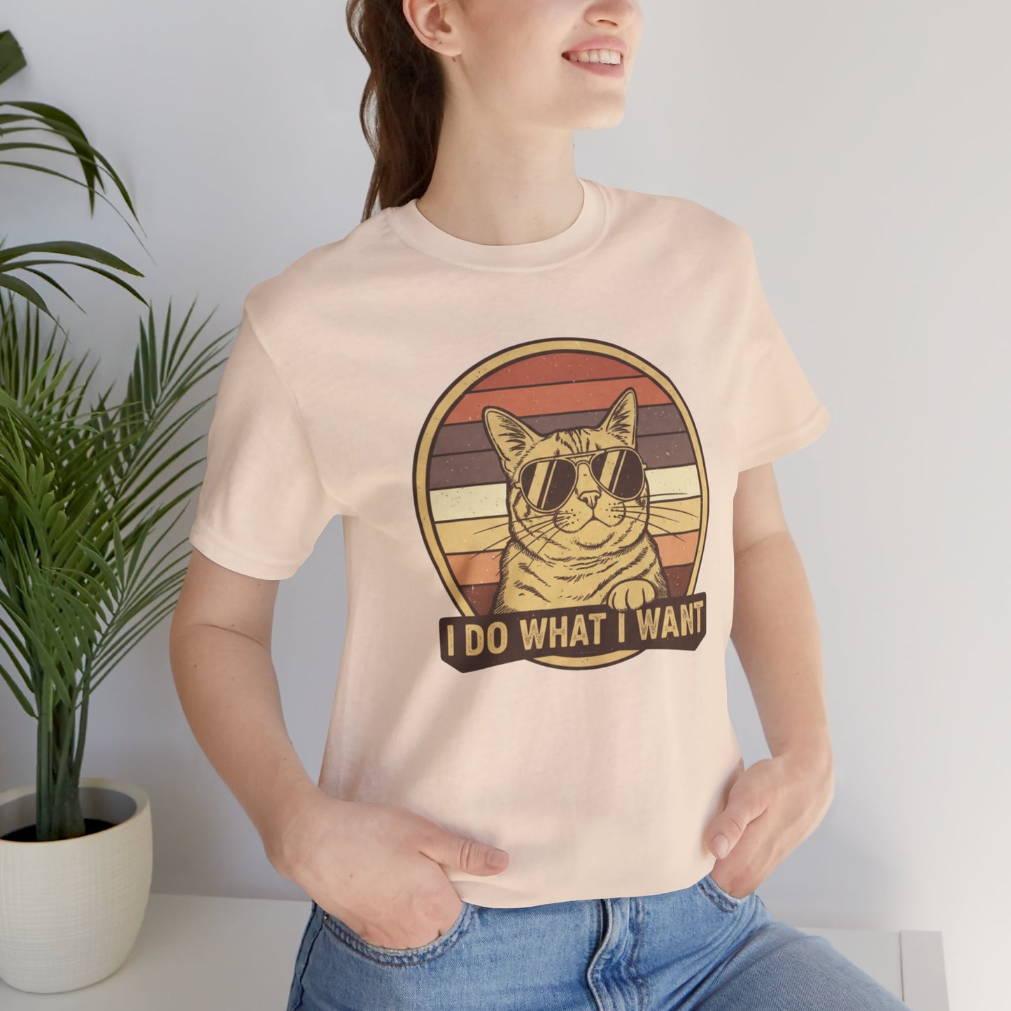 Retro Cat 'I Do What I Want' Tee — Funny Vintage Sunglasses Cat T-Shirt