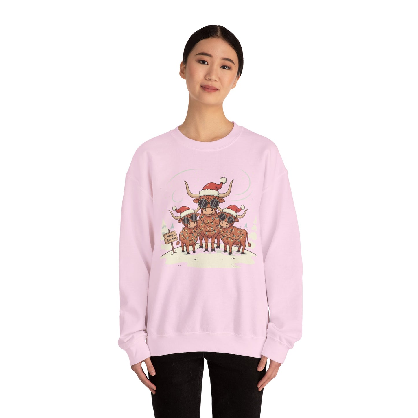 Festive Highland Cattle Sweatshirt - Cute Christmas Gift, Cozy Winter Apparel, Bulk Holiday Sweatshirts, Farm Animal Fashion, Animal [...]