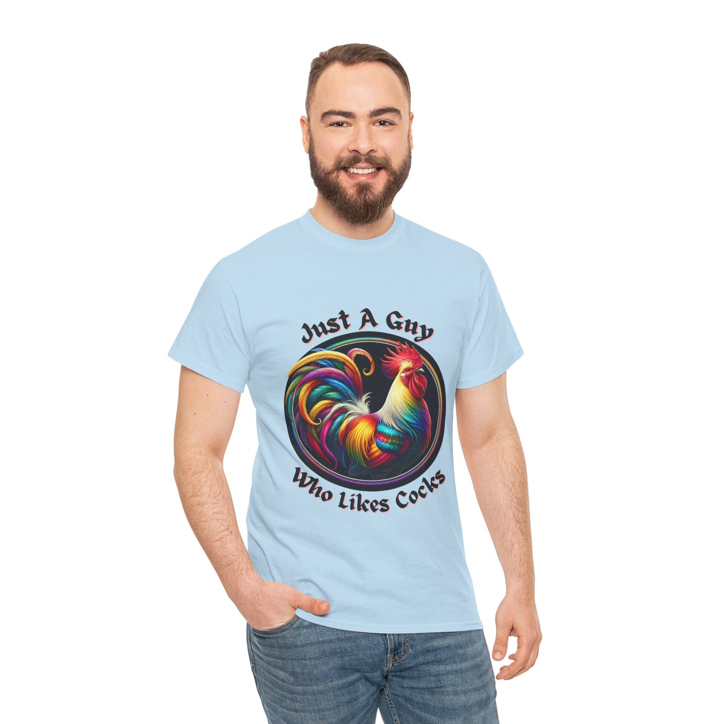 Colorful Rooster Graphic Tee for Fun Lovers, Quirky Gift, Casual Wear, Party Shirt, Farm Life Enthusiasts