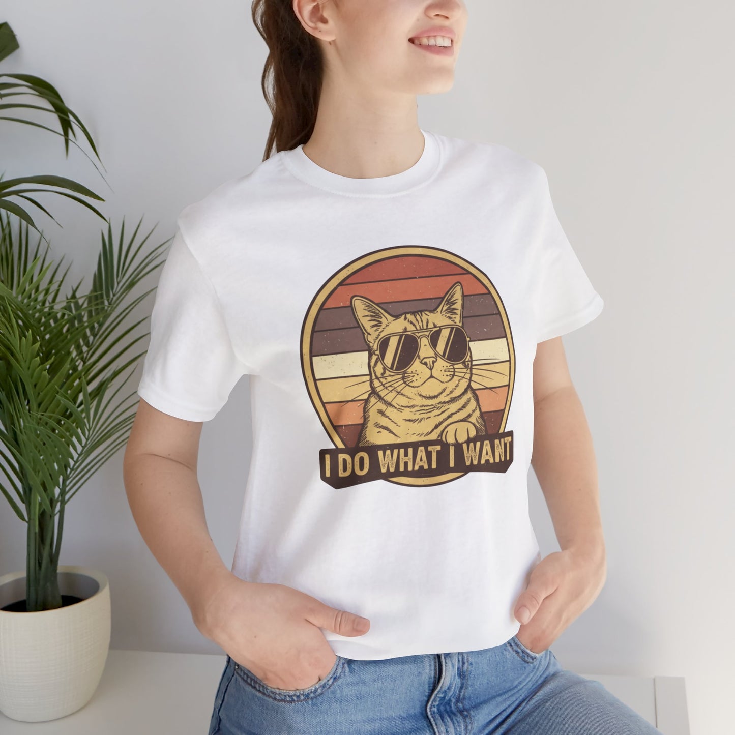 Retro Cat 'I Do What I Want' Tee — Funny Vintage Sunglasses Cat T-Shirt