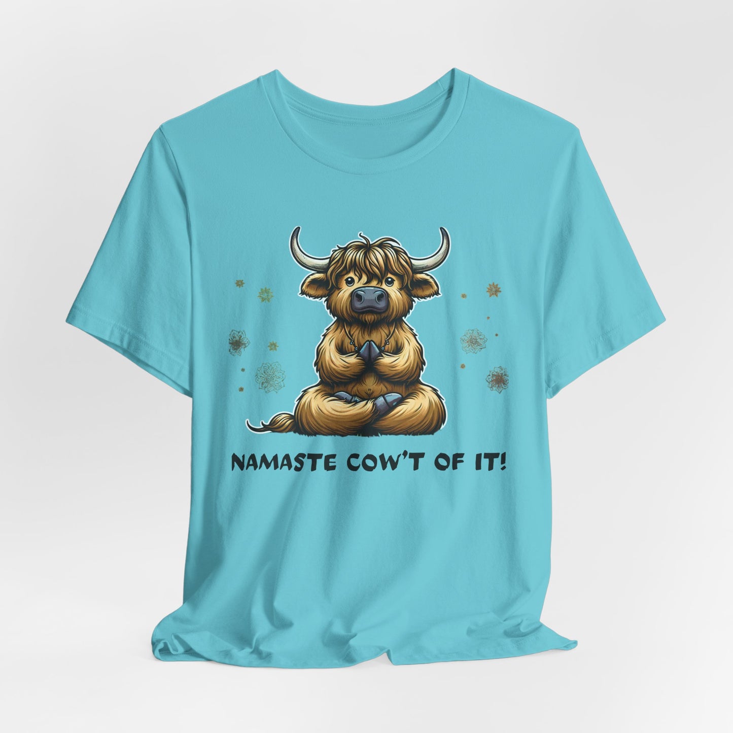 Namaste Cow Short Sleeve Tee - Relaxing Unisex Jersey T-Shirt