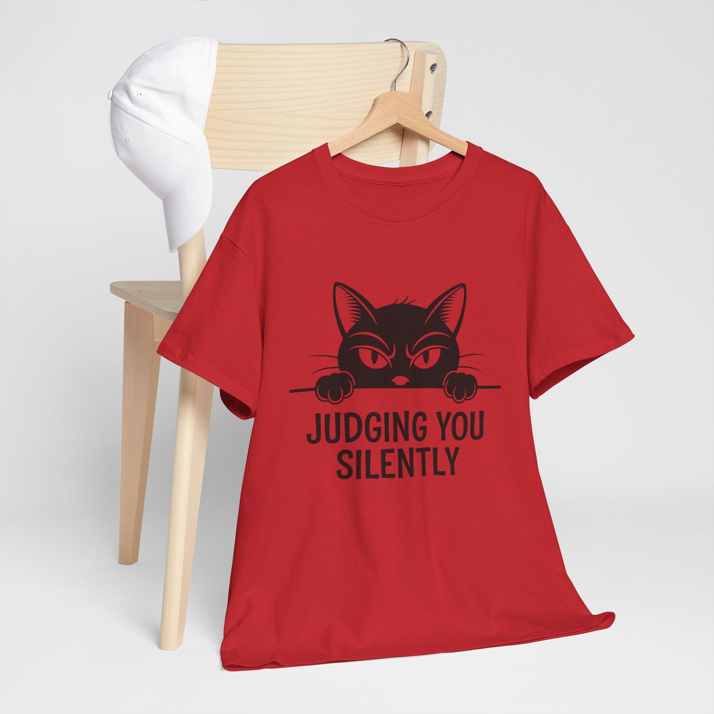 Judging You Silently Cat T-Shirt — Funny Cat Lover Graphic Tee