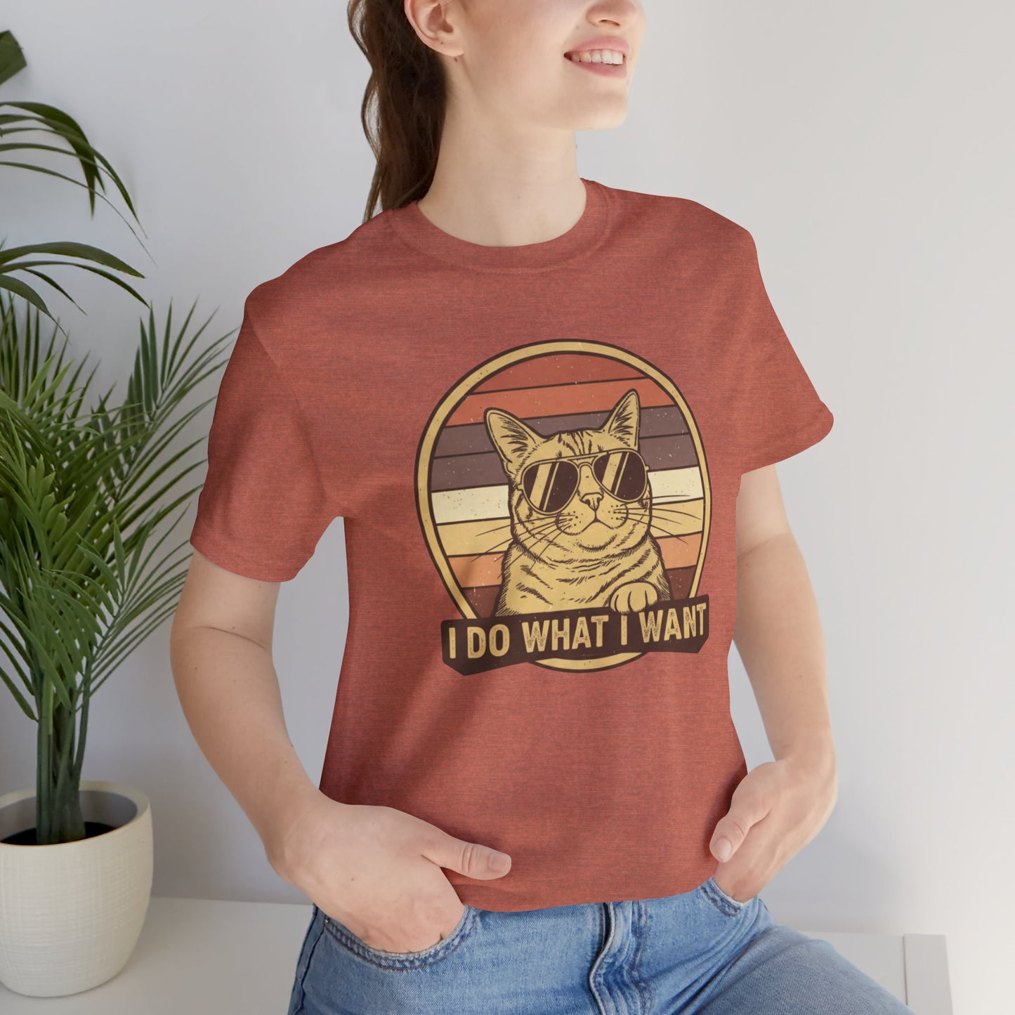 Retro Cat 'I Do What I Want' Tee — Funny Vintage Sunglasses Cat T-Shirt