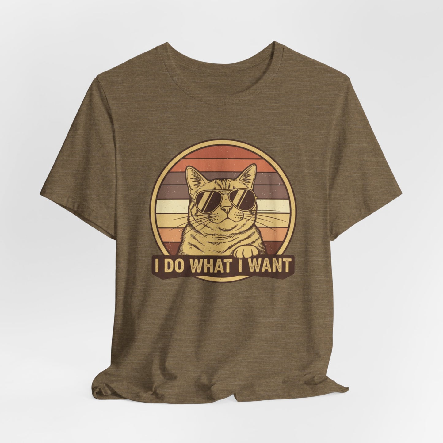 Retro Cat 'I Do What I Want' Tee — Funny Vintage Sunglasses Cat T-Shirt