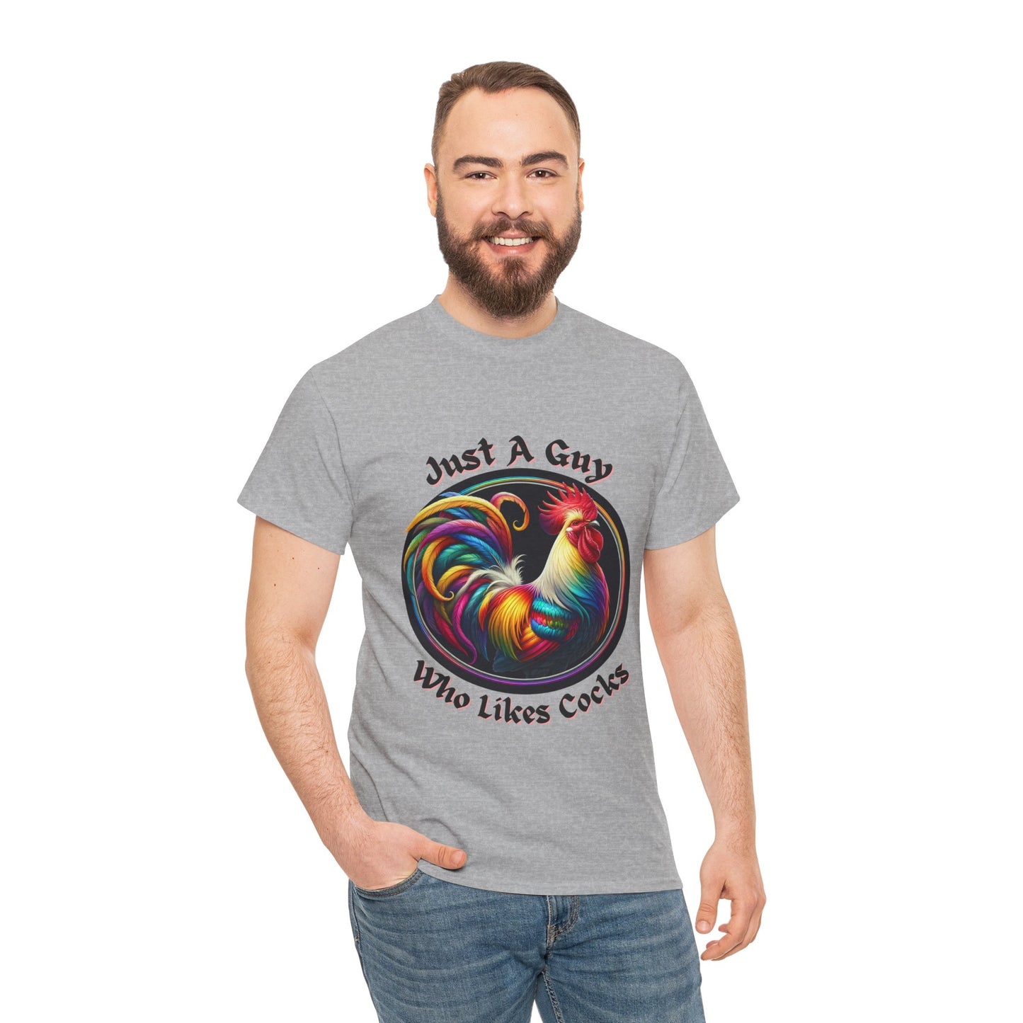 Colorful Rooster Graphic Tee for Fun Lovers, Quirky Gift, Casual Wear, Party Shirt, Farm Life Enthusiasts