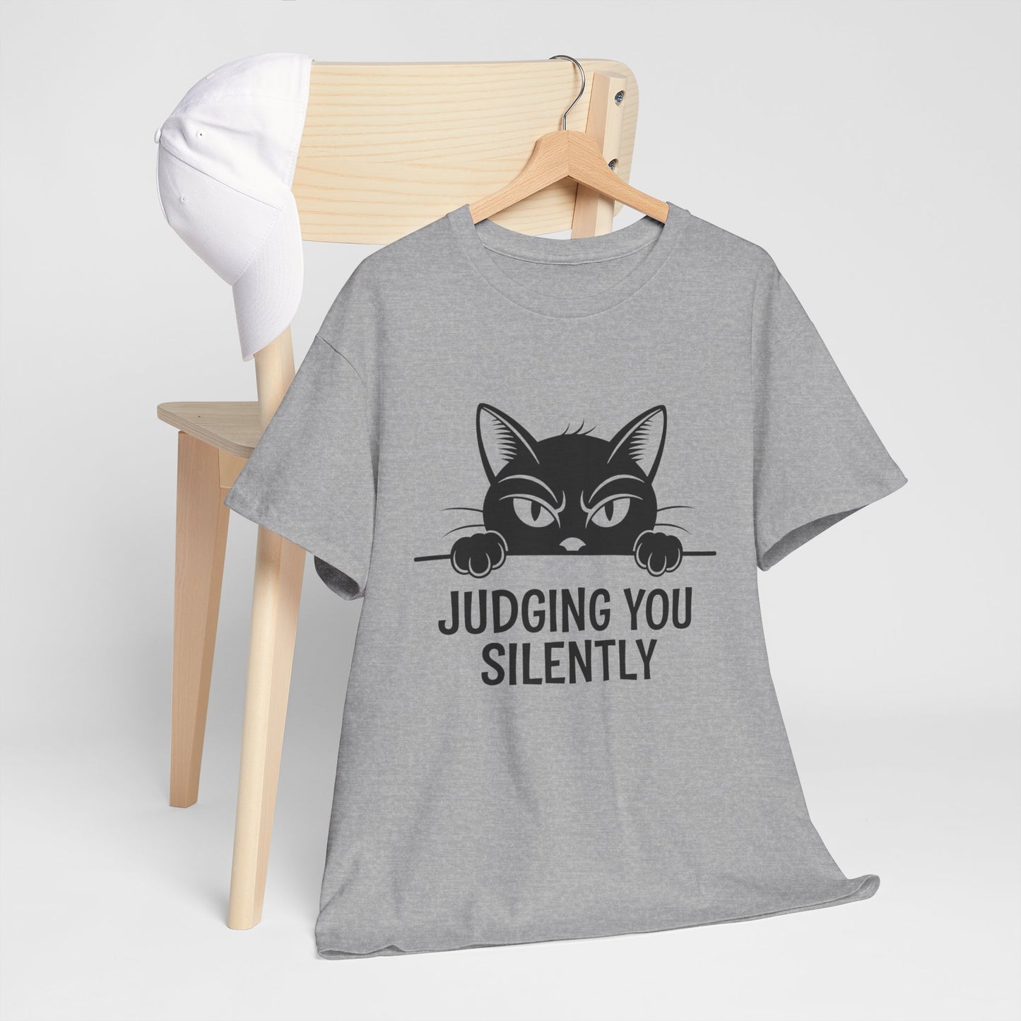 Judging You Silently Cat T-Shirt — Funny Cat Lover Graphic Tee