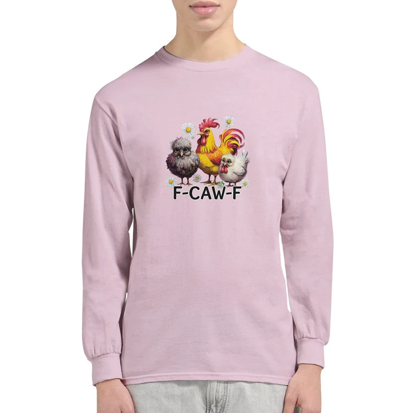 Funny Chicken Trio Long Sleeve Tee - F-CAW-F Graphic Shirt