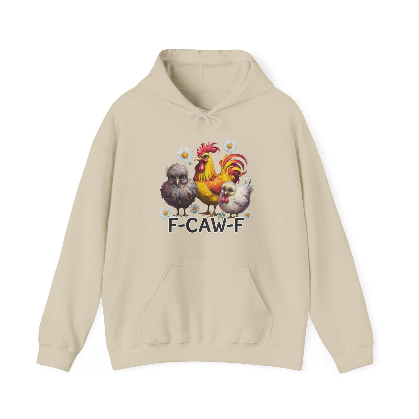 Rooster & Chick Funny F-CAW-F Hoodie — Cute Farm Chicken Sweatshirt