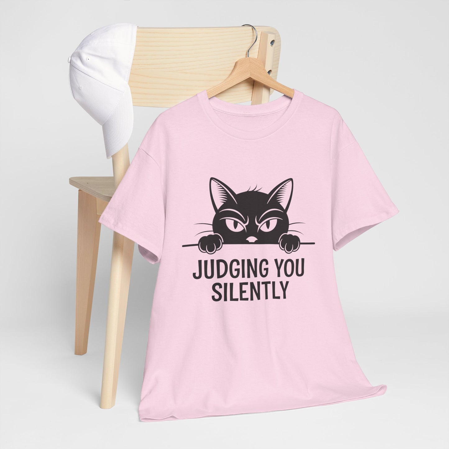 Judging You Silently Cat T-Shirt — Funny Cat Lover Graphic Tee