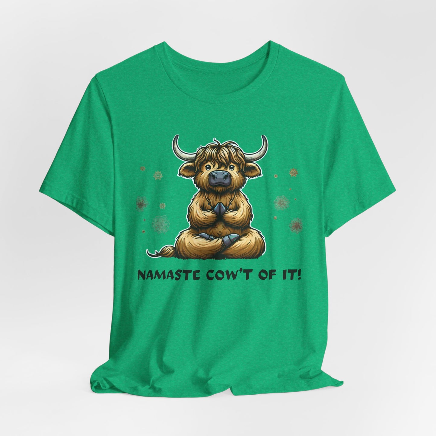 Namaste Cow Short Sleeve Tee - Relaxing Unisex Jersey T-Shirt