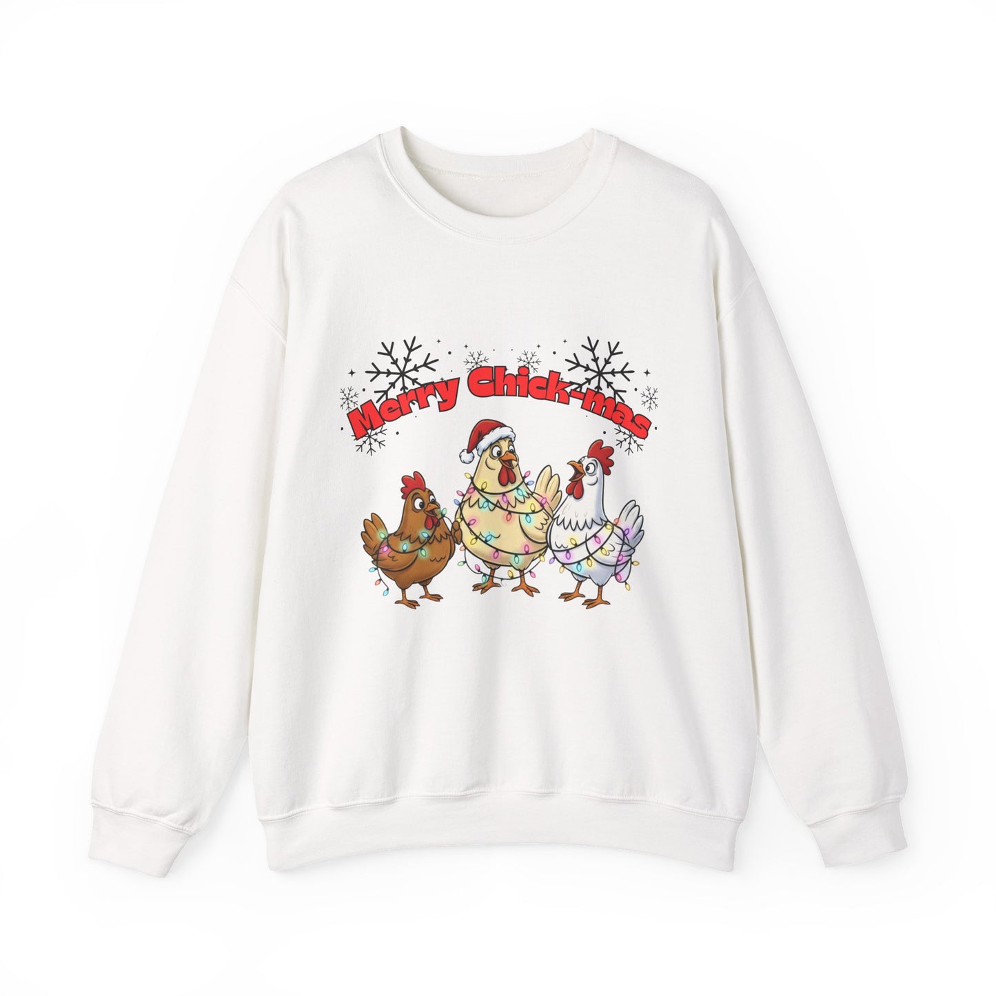 Merry Chickmas Sweatshirt, Unisex Holiday Pullover, Christmas Gift for Chicken Lovers, Cozy Winter Sweater, Funny Festive Apparel