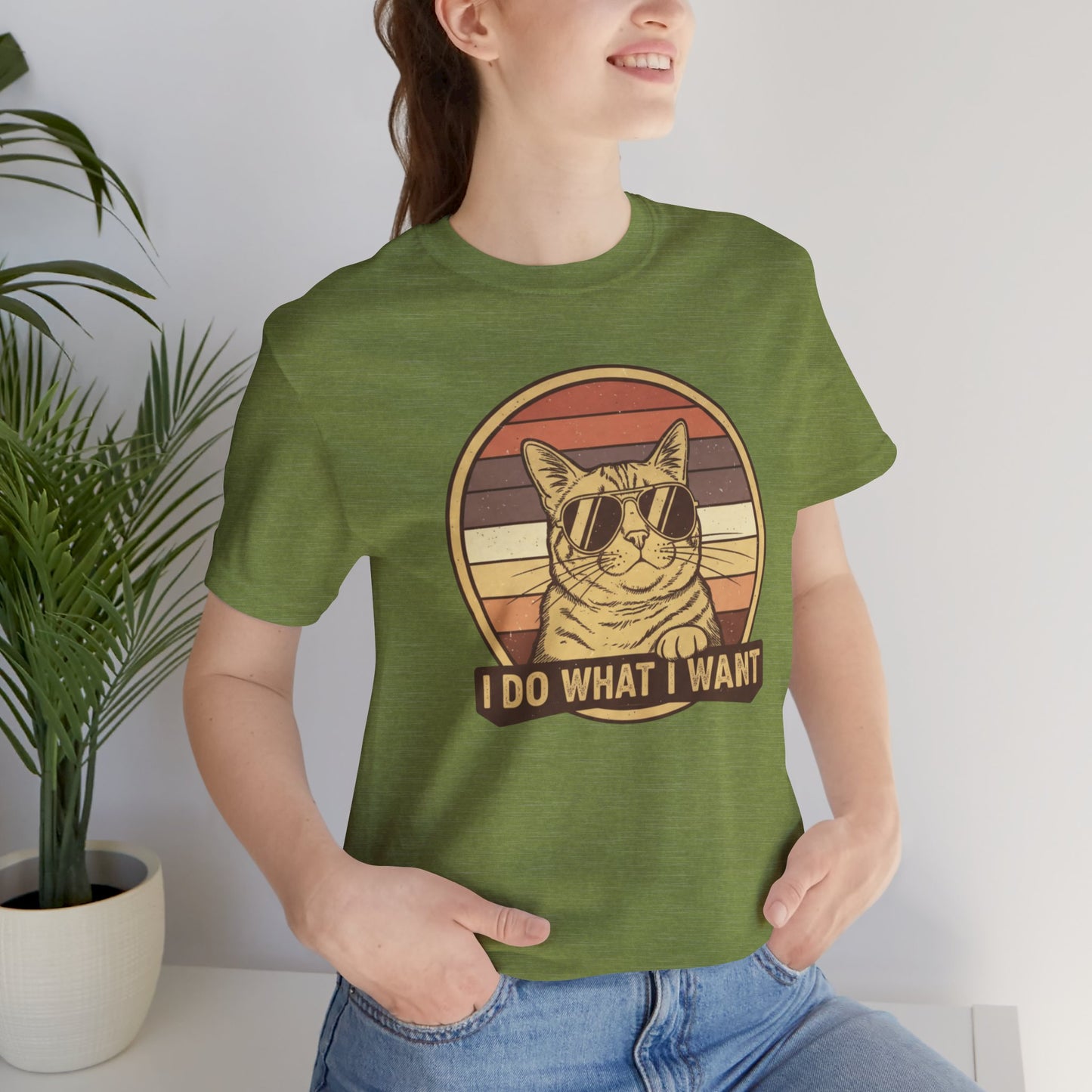 Retro Cat 'I Do What I Want' Tee — Funny Vintage Sunglasses Cat T-Shirt