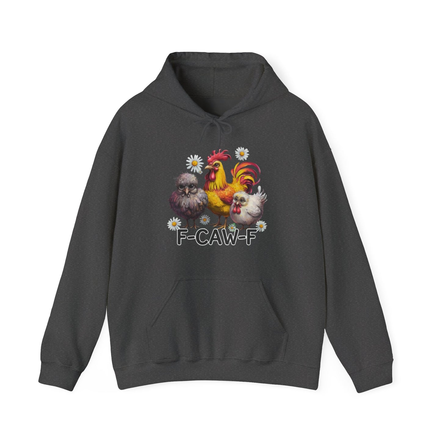 Rooster & Chick Funny F-CAW-F Hoodie — Cute Farm Chicken Sweatshirt