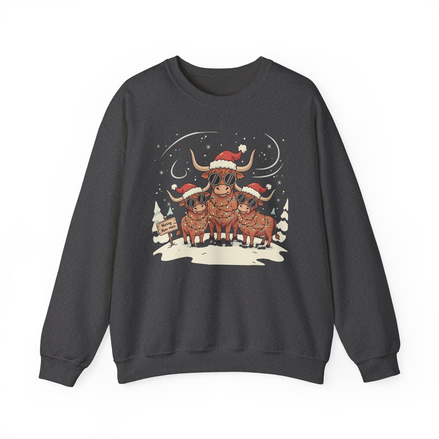 Festive Highland Cattle Sweatshirt - Cute Christmas Gift, Cozy Winter Apparel, Bulk Holiday Sweatshirts, Farm Animal Fashion, Animal [...]