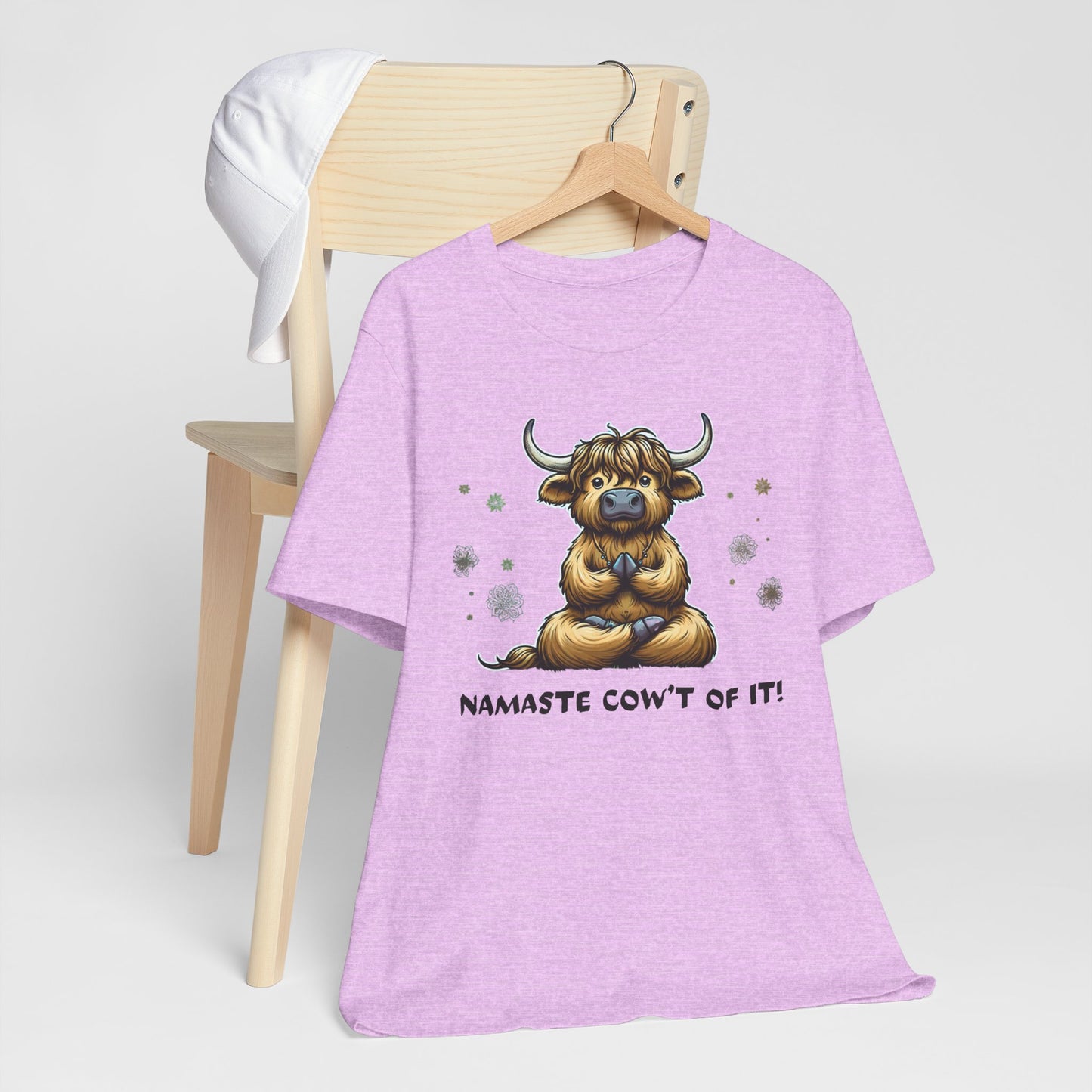 Namaste Cow Short Sleeve Tee - Relaxing Unisex Jersey T-Shirt