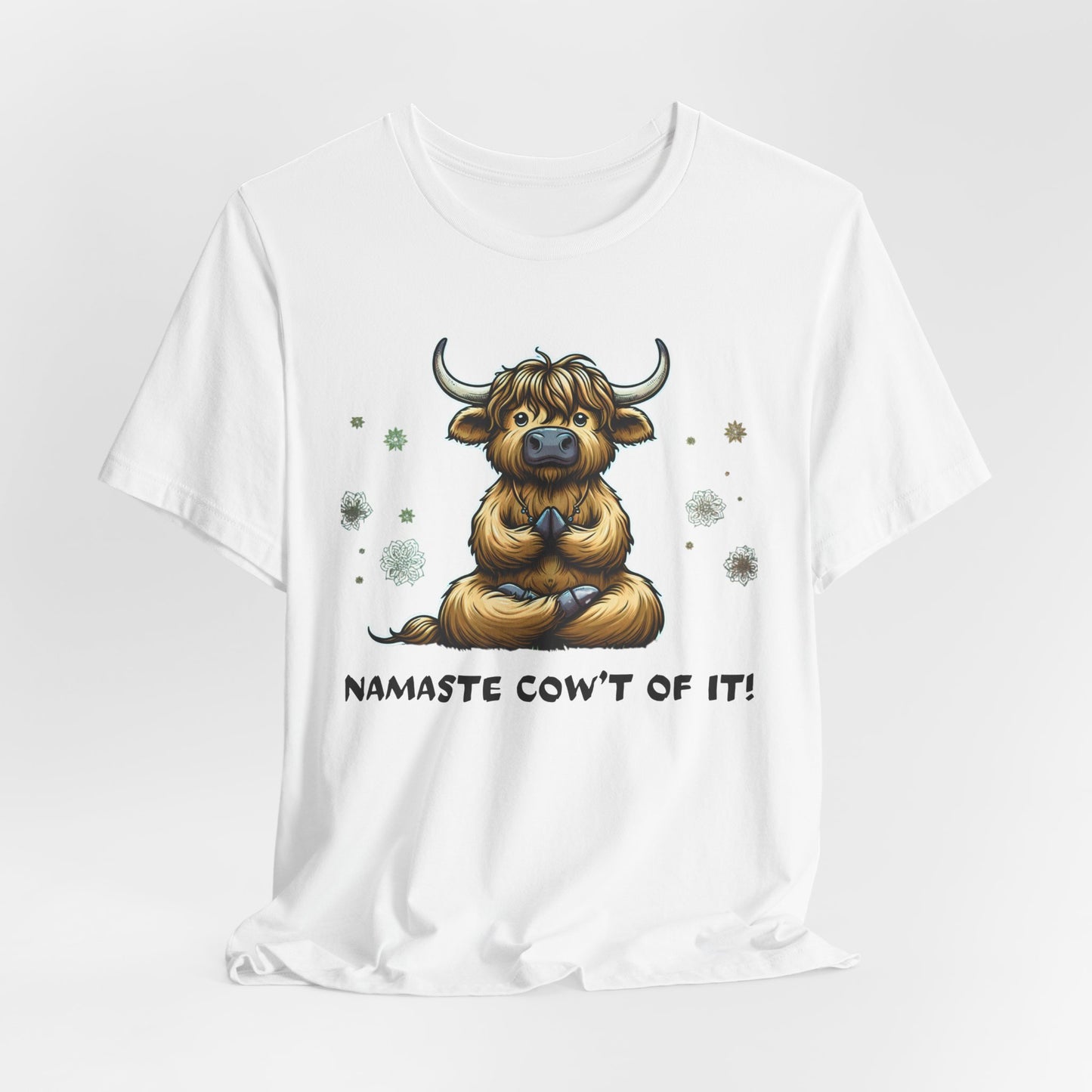 Namaste Cow Short Sleeve Tee - Relaxing Unisex Jersey T-Shirt