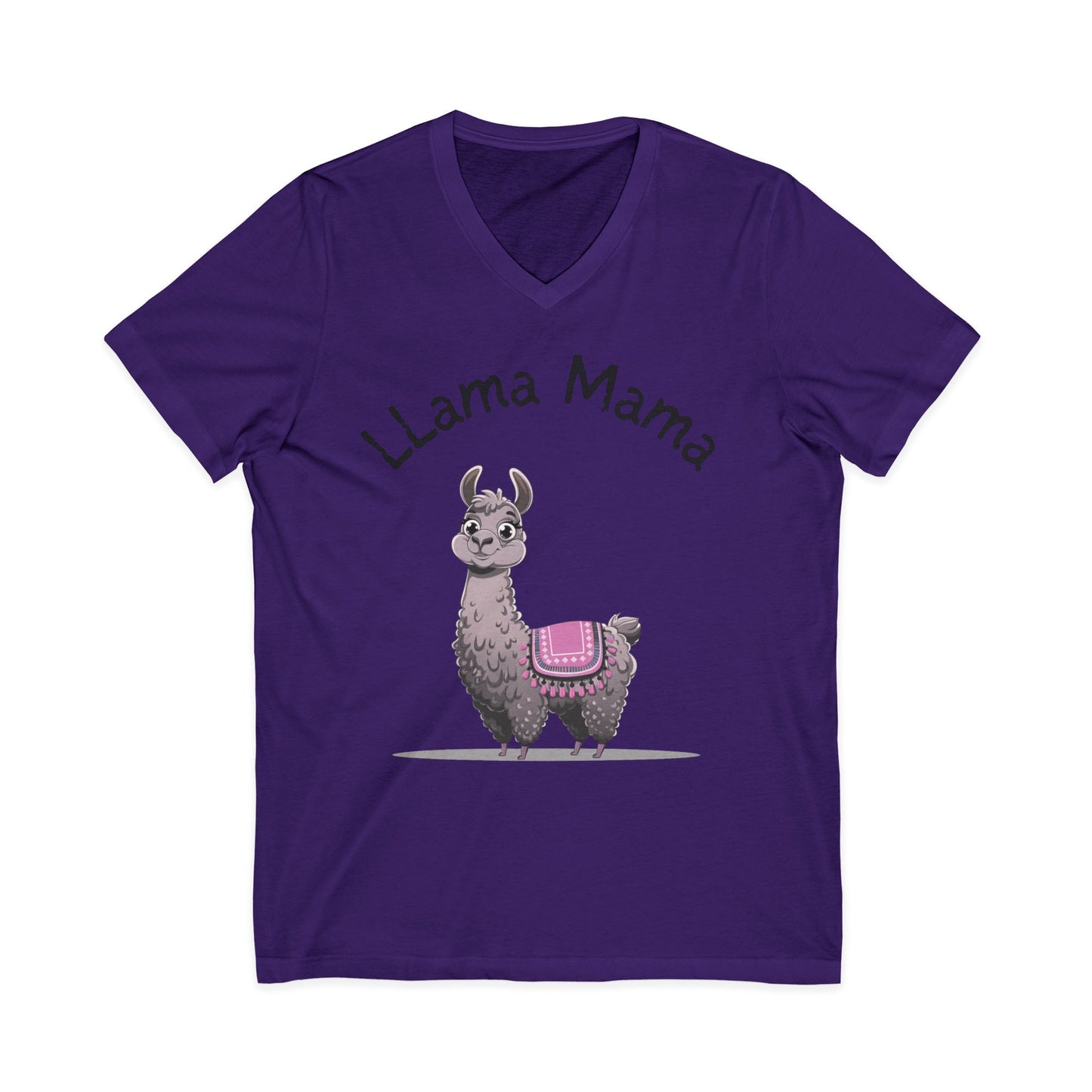 Llama Mama V-Neck Tee, Cute Animal T-Shirt, Mother's Day Gift, Funny Casual Top, Unique Gift for Mom